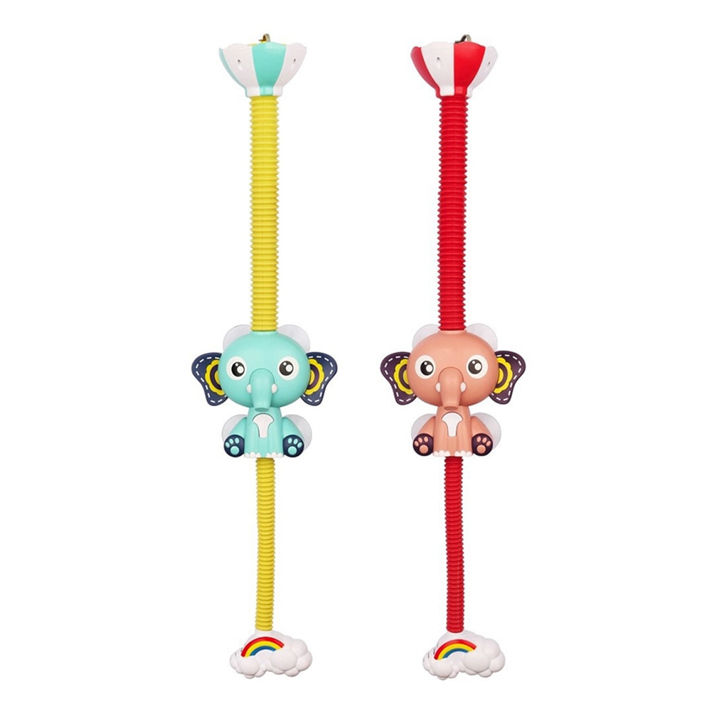 Cute Electric Elephant Water Pump with 360 Degrees Adjusted Hose Baby Bath Shower Head Spout Rinser Kids Shower Toys